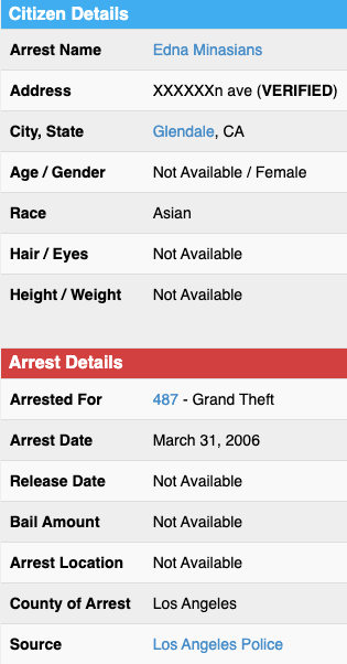 Arrested for Grand Theft - March 31, 2006
