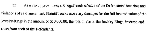 Insurance fraud mailing jewelry.